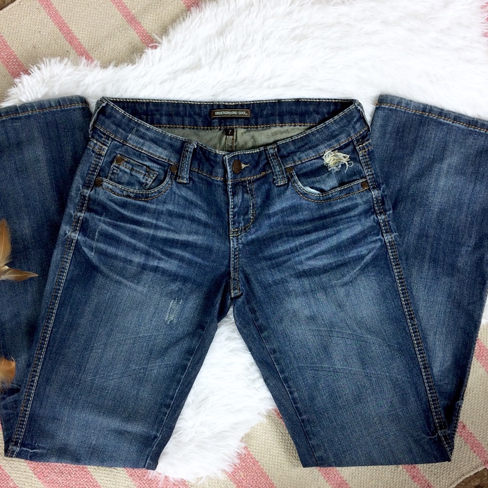 Underground Soul Bootcut Medium Wash Jeans sz 7